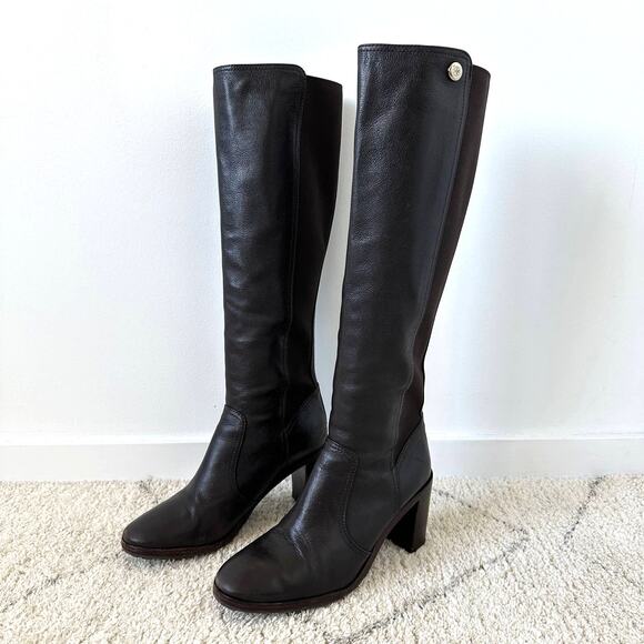Tory Burch Sullivan Brown Leather Tall Boots Size 10M - Picture 5 of 16
